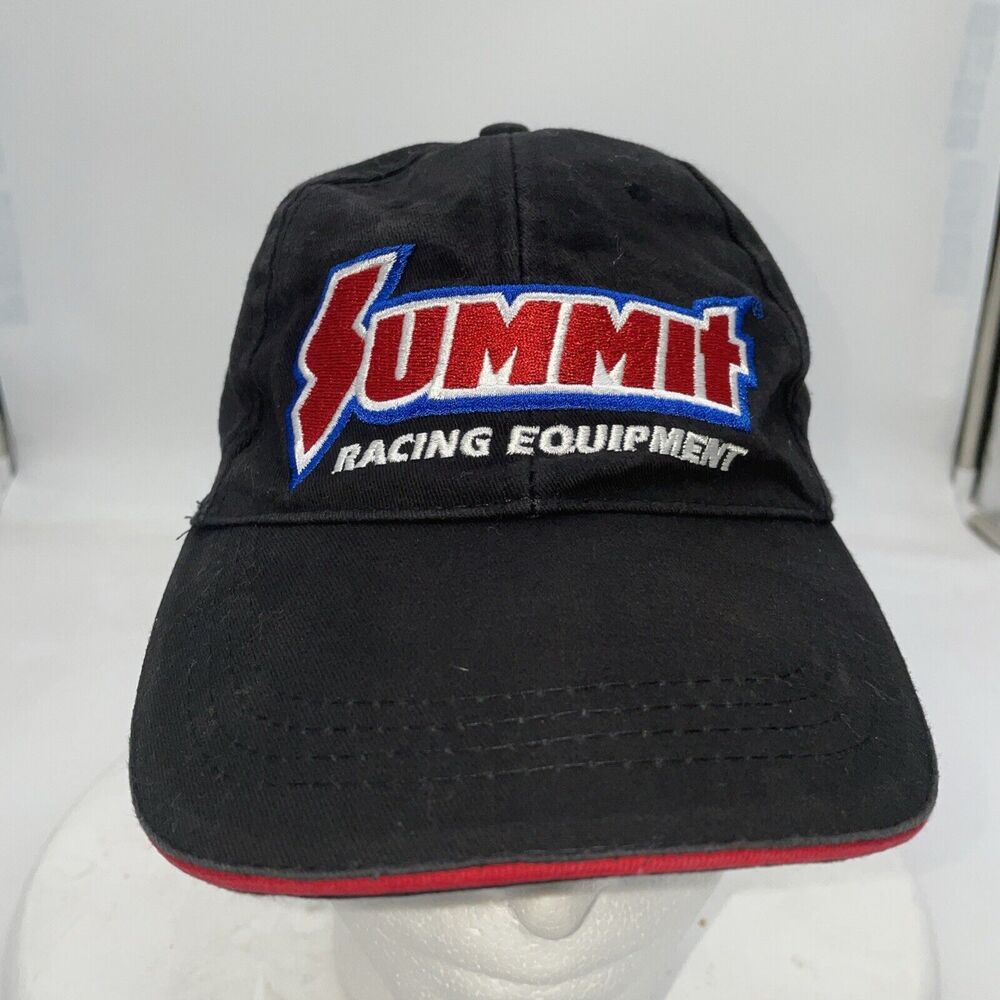 Summit Racing Equipment Hat Cap Black Embroidered Logo American Flag